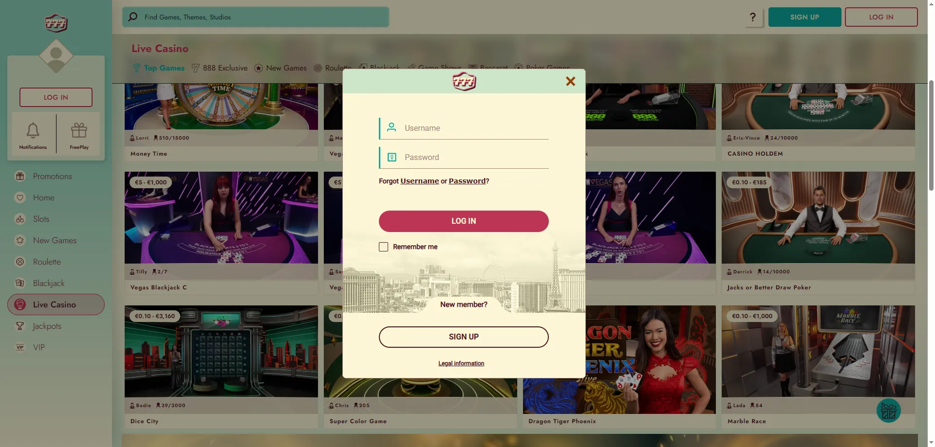 777 Casino account login page — access support anytime